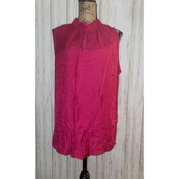 LOFT Pink Sleeveless Blouse with Mock Neck New With Tags Size XL - Picture 1 of 5